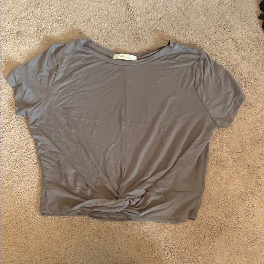 Gray crop top